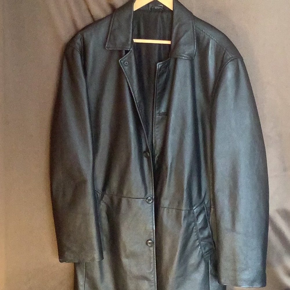 Men's Black Leather Coat